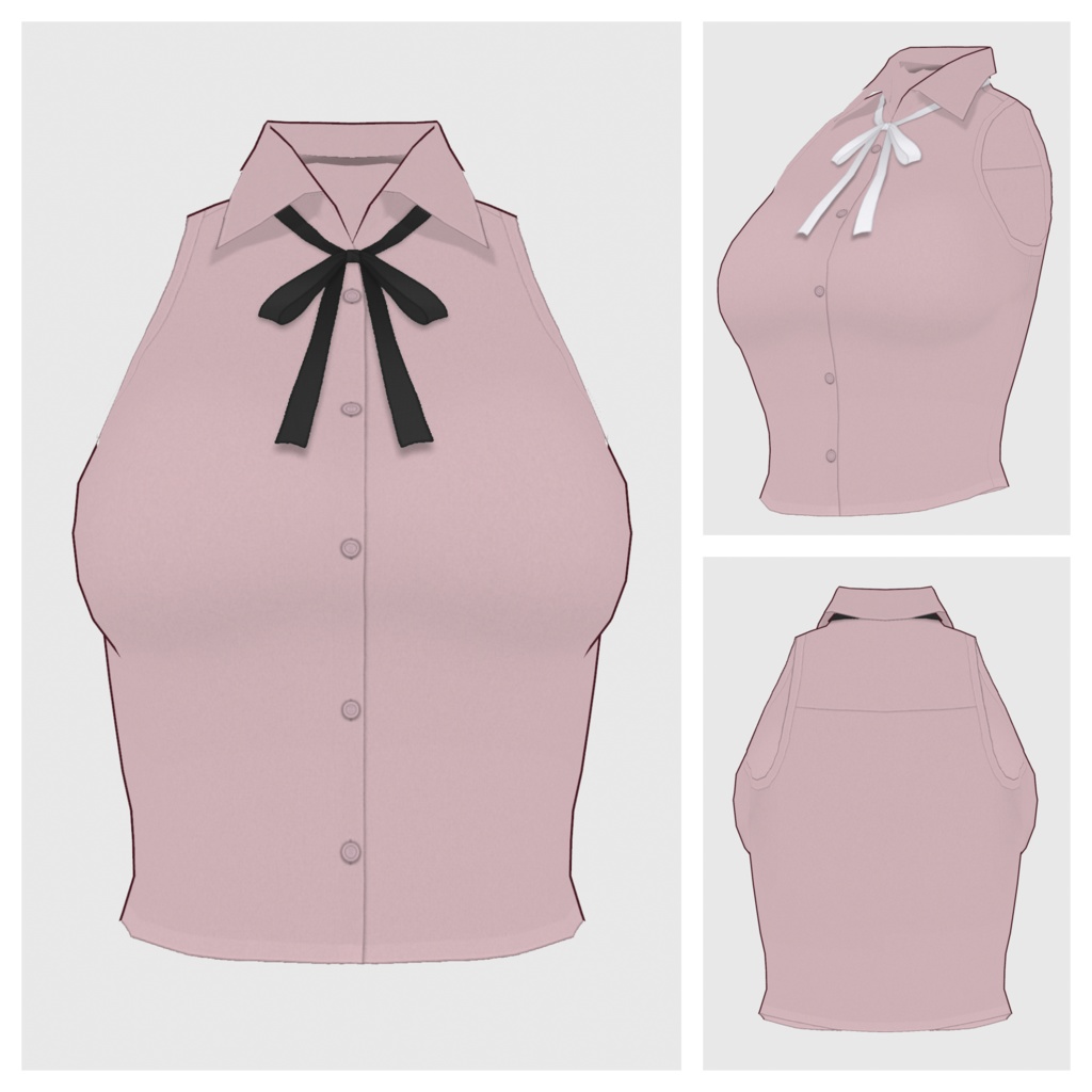 【#VRoid】ノースリーブブラウス【#vroidcustomitem】