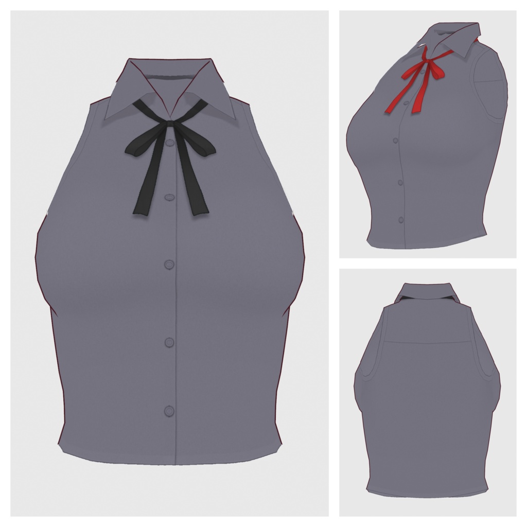 【#VRoid】ノースリーブブラウス【#vroidcustomitem】