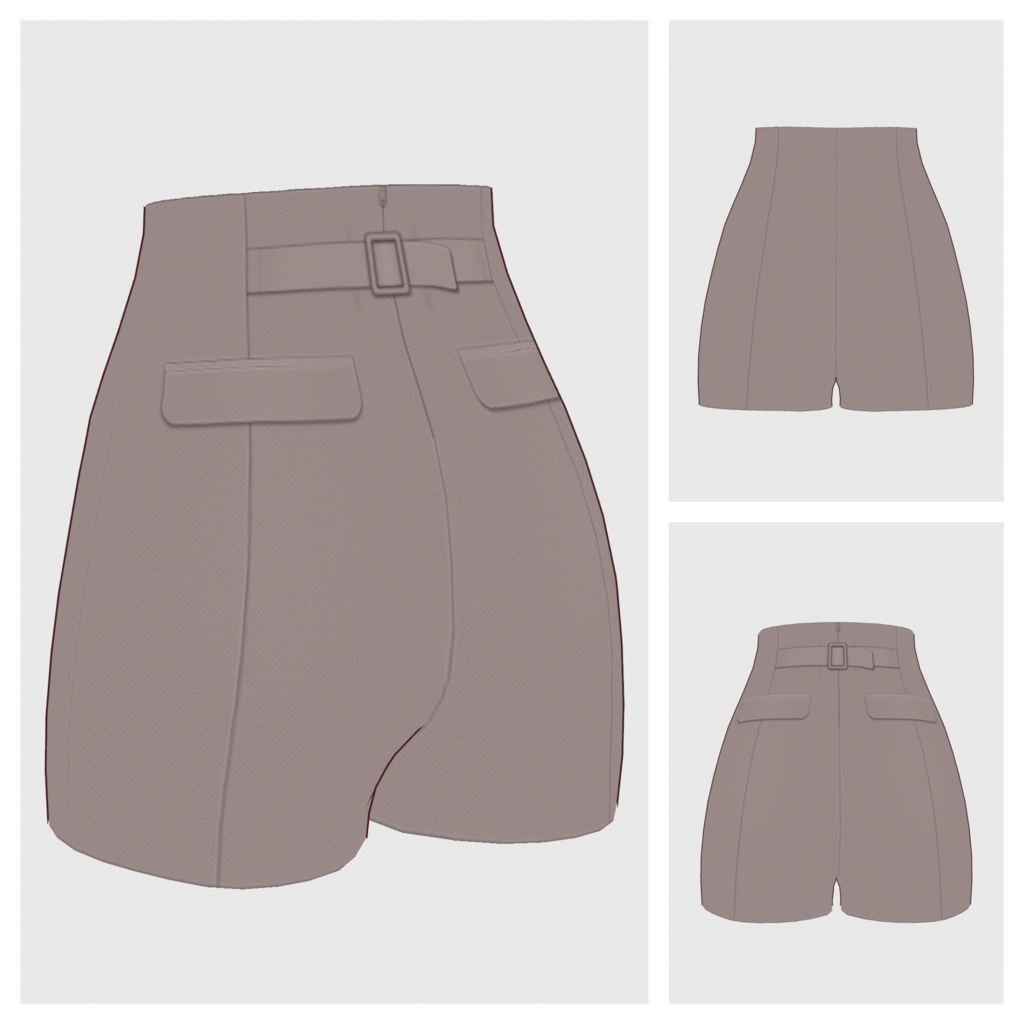 【#VRoid】ハイウェストショートパンツ【#vroidcustomitem】