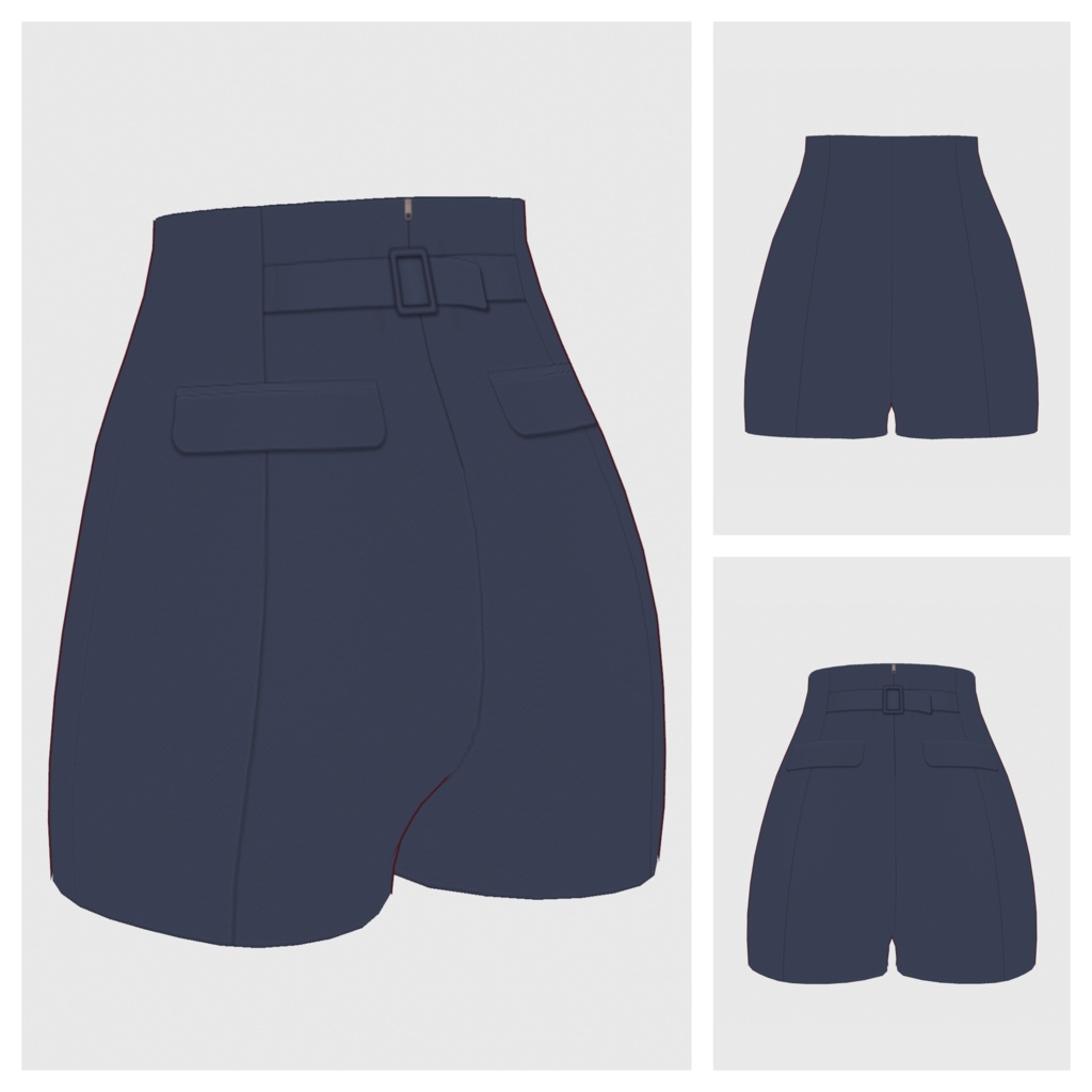 【#VRoid】ハイウェストショートパンツ【#vroidcustomitem】