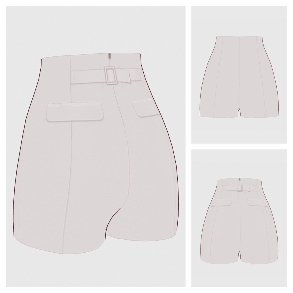 【#VRoid】ハイウェストショートパンツ【#vroidcustomitem】