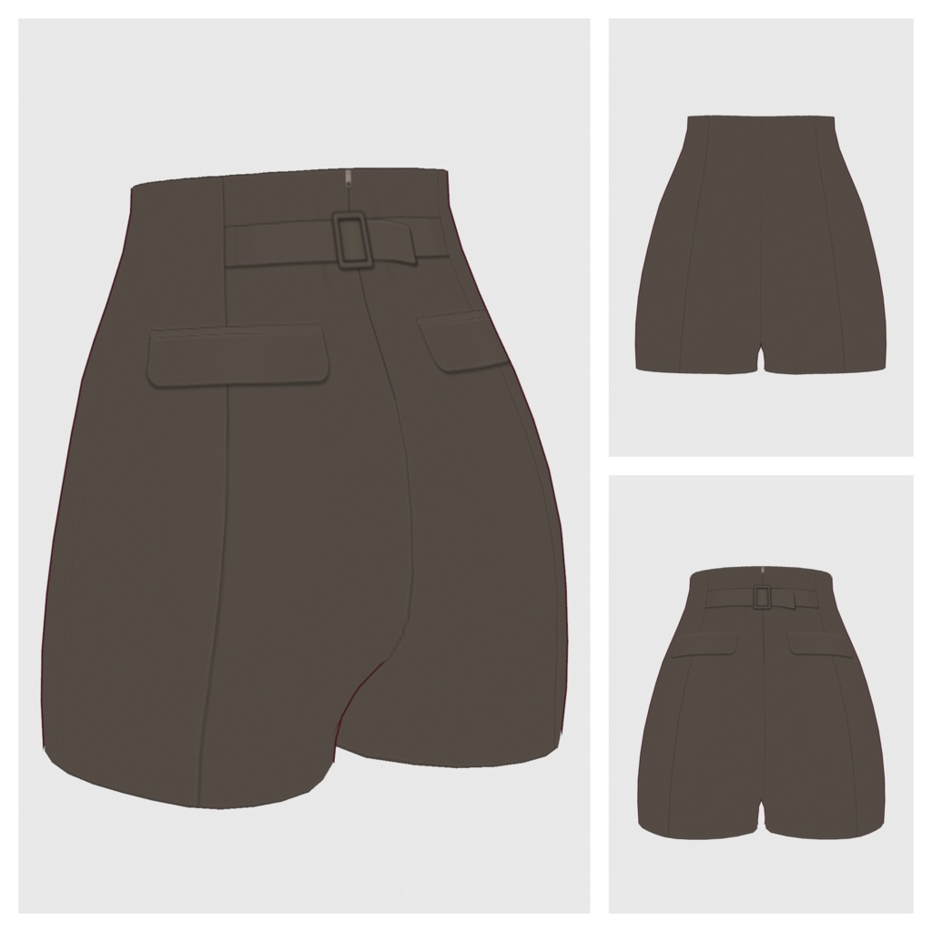 【#VRoid】ハイウェストショートパンツ【#vroidcustomitem】