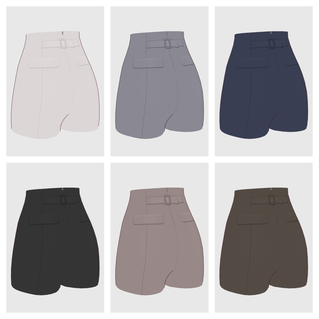 【#VRoid】ハイウェストショートパンツ【#vroidcustomitem】