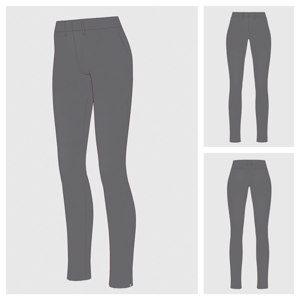 【#VRoid】コットンスキニーパンツ【#vroidcustomitem】