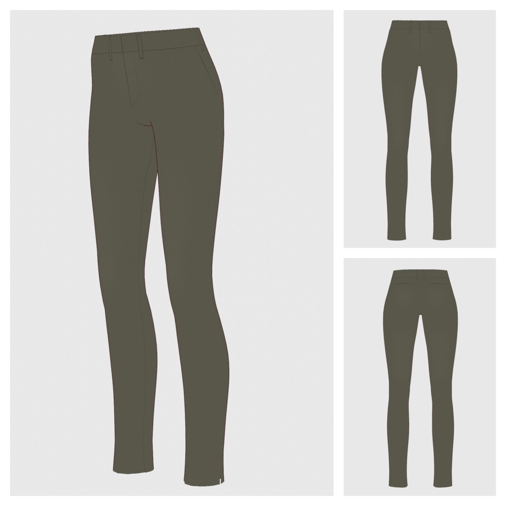 【#VRoid】コットンスキニーパンツ【#vroidcustomitem】