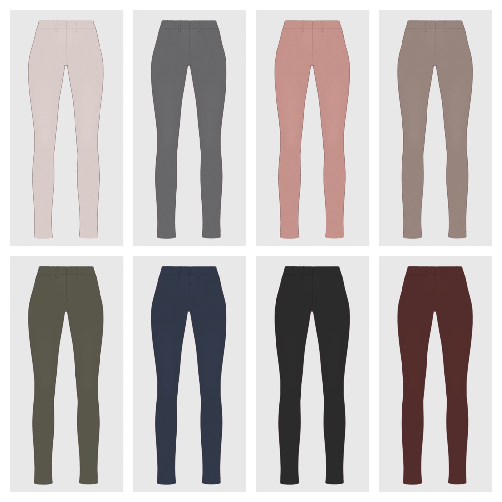 【#VRoid】コットンスキニーパンツ【#vroidcustomitem】