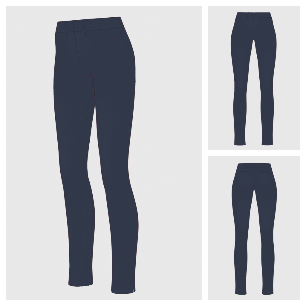 【#VRoid】コットンスキニーパンツ【#vroidcustomitem】