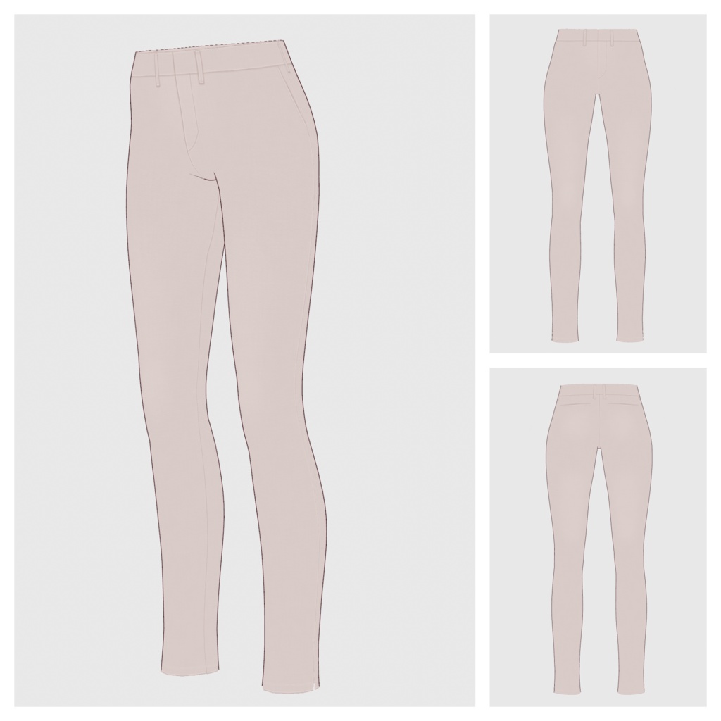 【#VRoid】コットンスキニーパンツ【#vroidcustomitem】