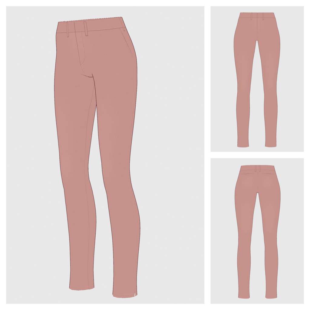 【#VRoid】コットンスキニーパンツ【#vroidcustomitem】