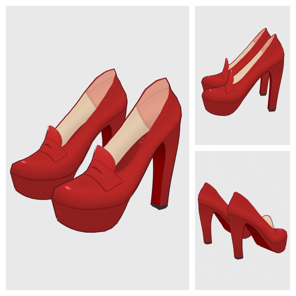 【#VRoid】ハイヒールローファー【#vroidcustomitem】