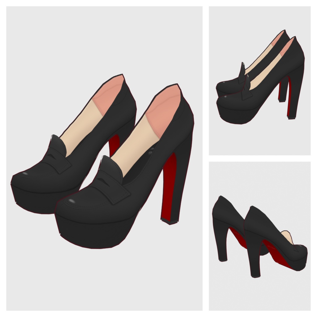 【#VRoid】ハイヒールローファー【#vroidcustomitem】