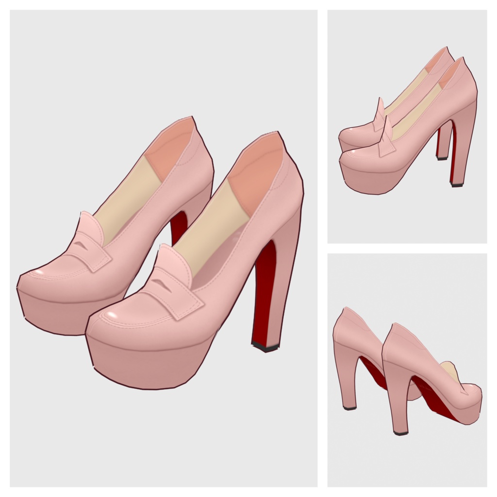 【#VRoid】ハイヒールローファー【#vroidcustomitem】