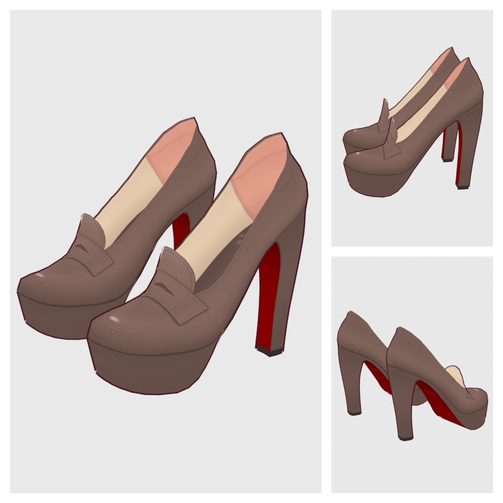 【#VRoid】ハイヒールローファー【#vroidcustomitem】