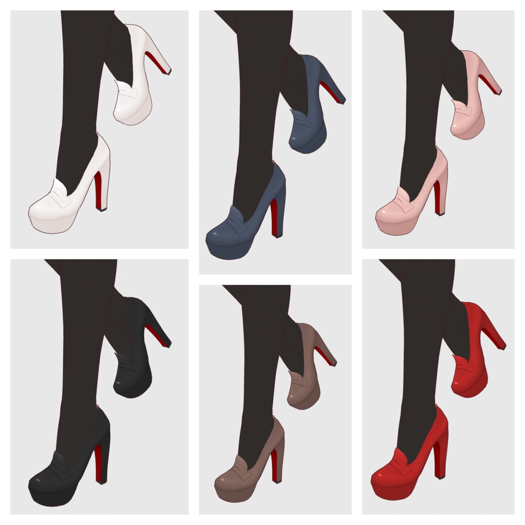 【#VRoid】ハイヒールローファー【#vroidcustomitem】