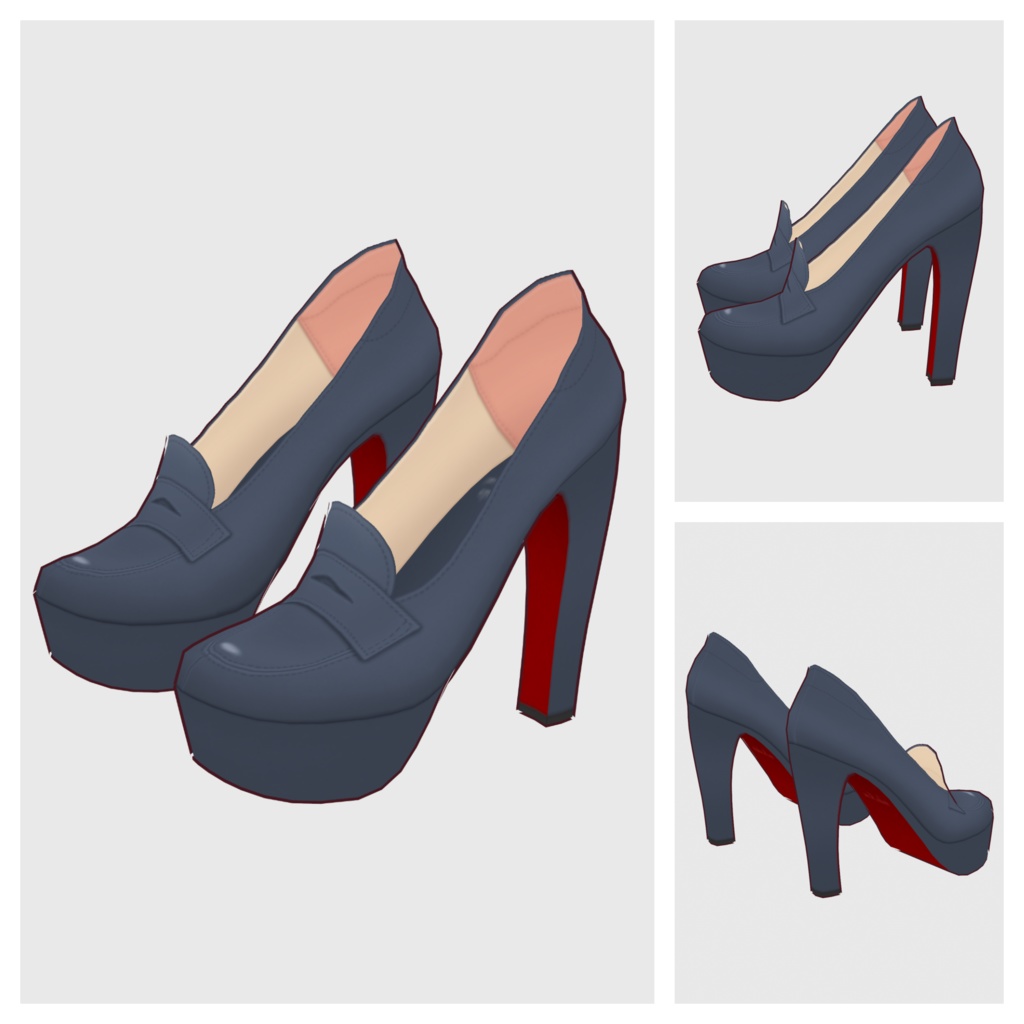 【#VRoid】ハイヒールローファー【#vroidcustomitem】