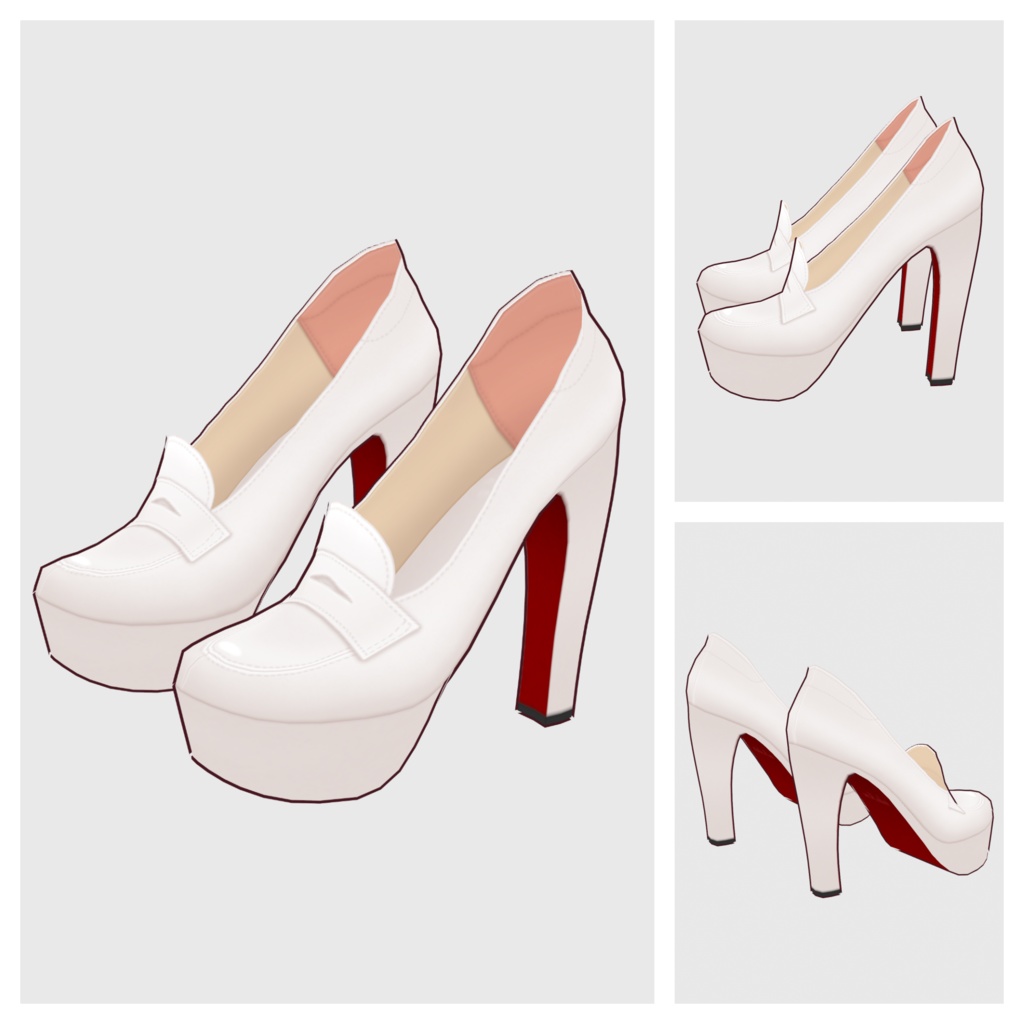 【#VRoid】ハイヒールローファー【#vroidcustomitem】
