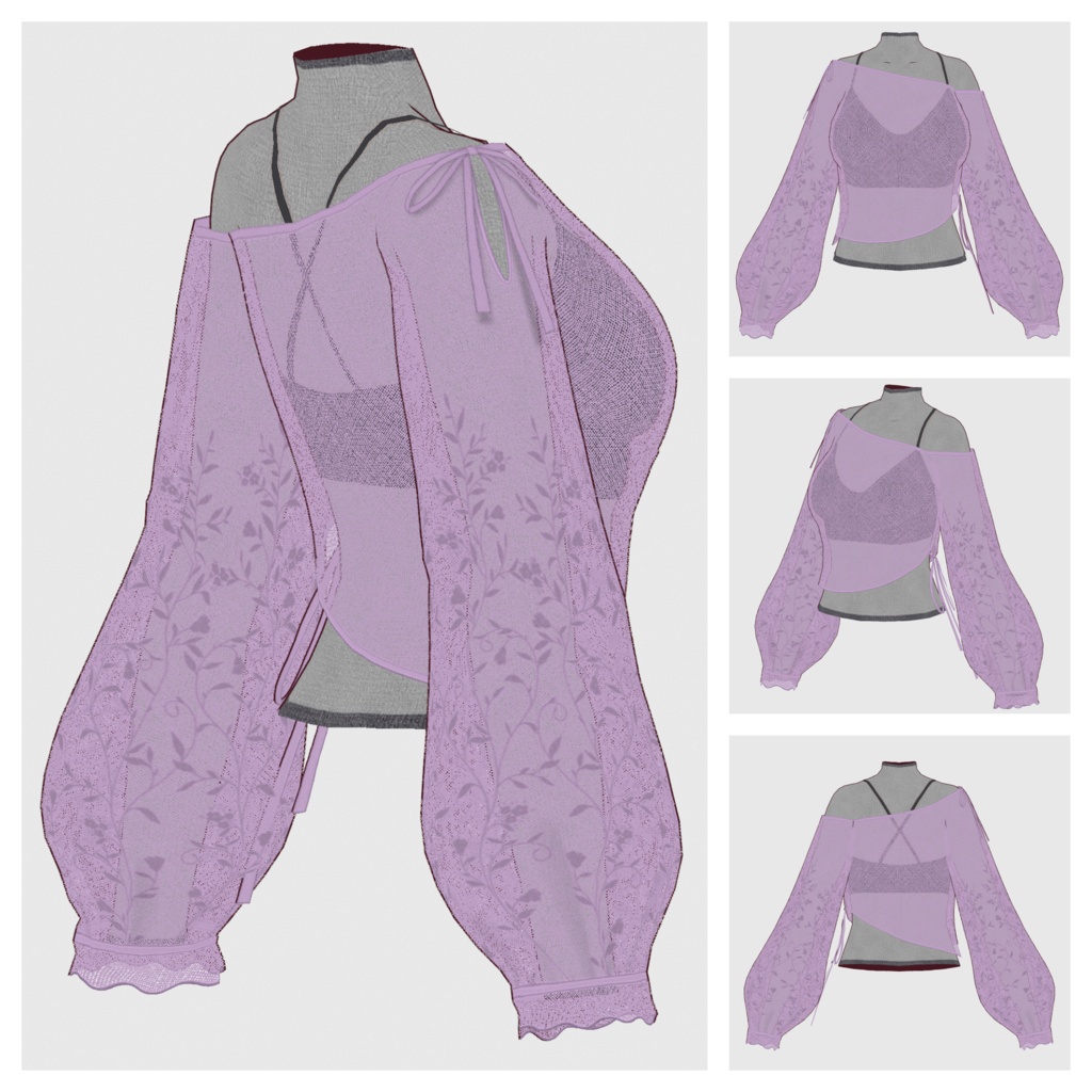 【#VRoid】アシンメトリーシアートップス【#vroidcustomitem】