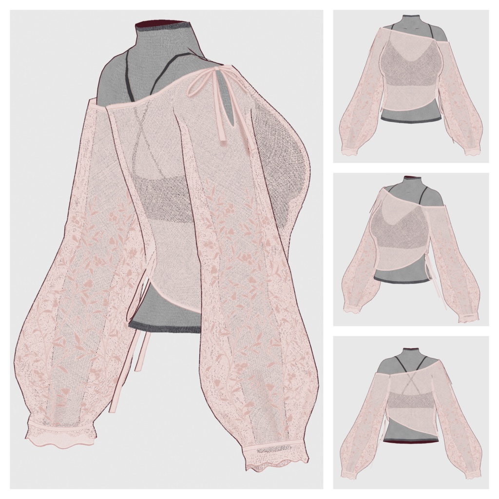 【#VRoid】アシンメトリーシアートップス【#vroidcustomitem】