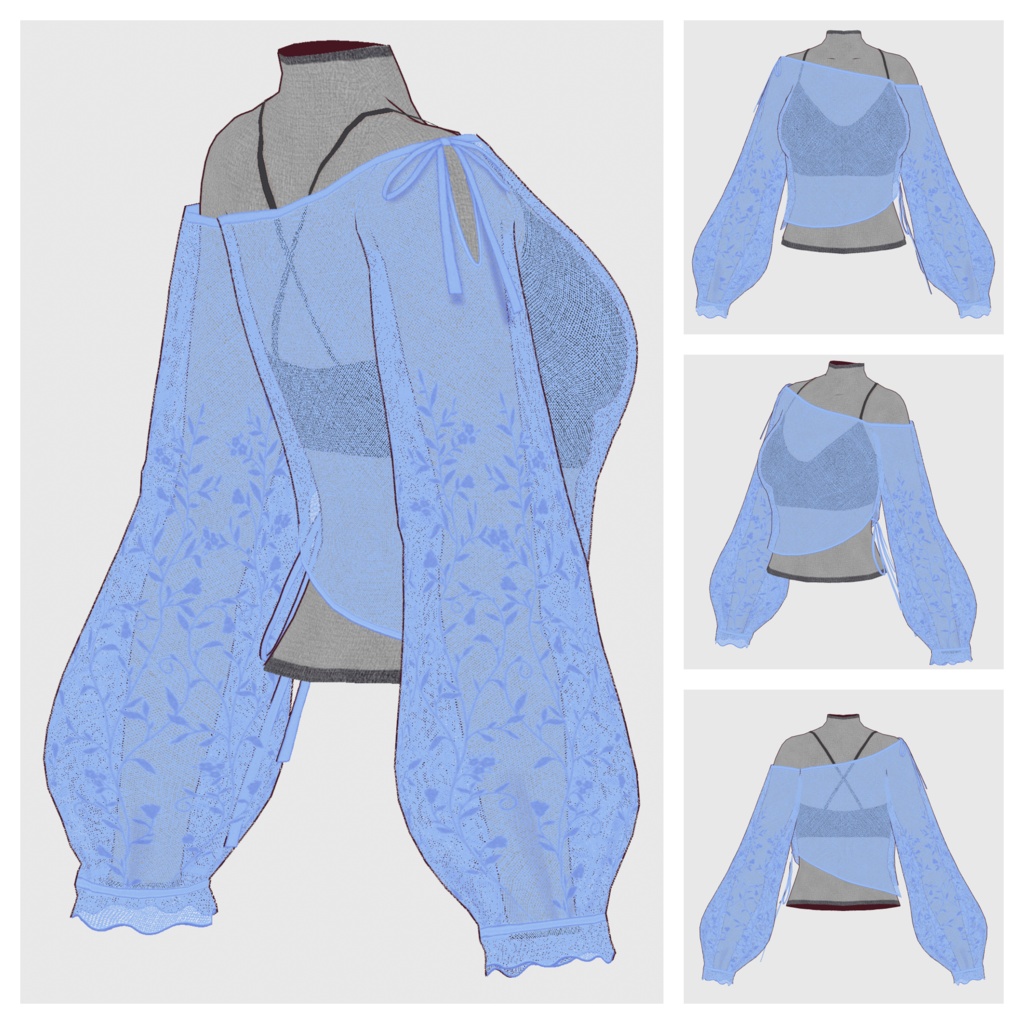 【#VRoid】アシンメトリーシアートップス【#vroidcustomitem】