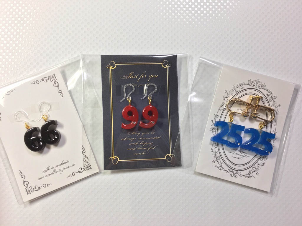 【オーダー】背番号とボールピアス、イヤリング