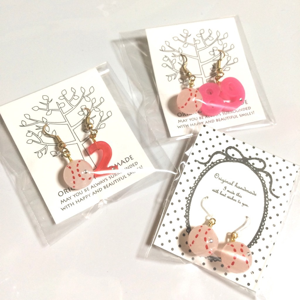 【オーダー】背番号とボールピアス、イヤリング