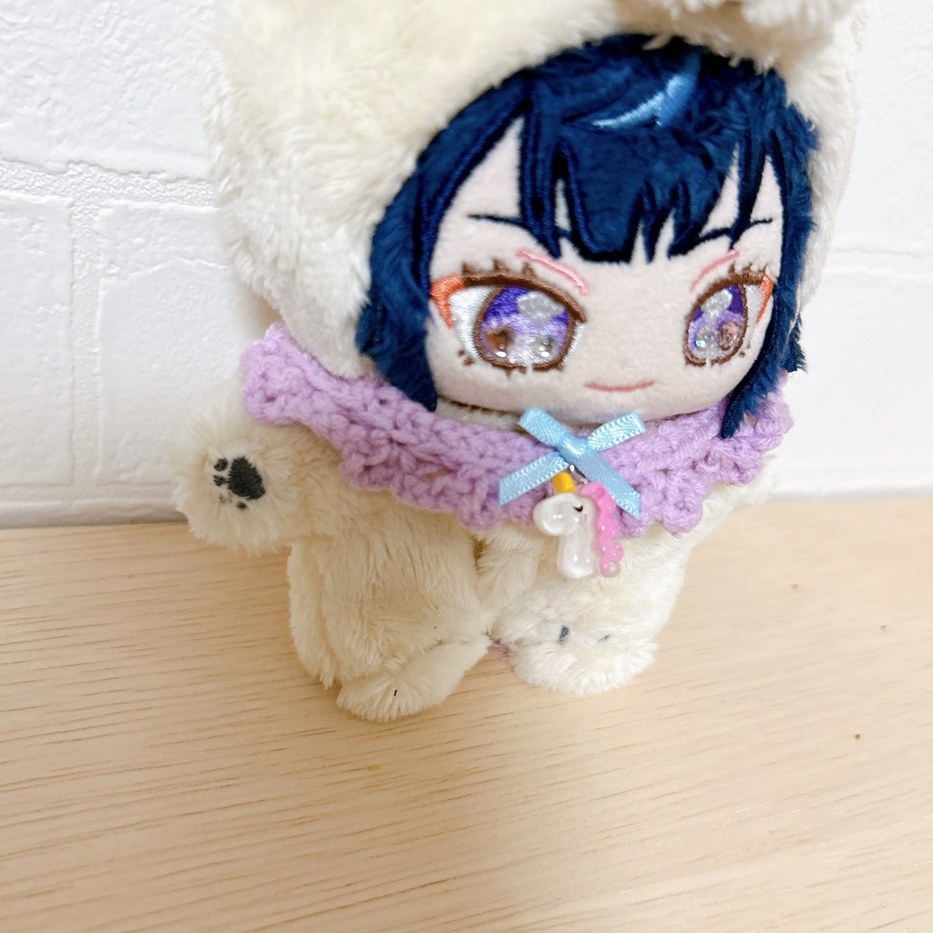 ユニコーン付きくしゅ編みスタイ🤍