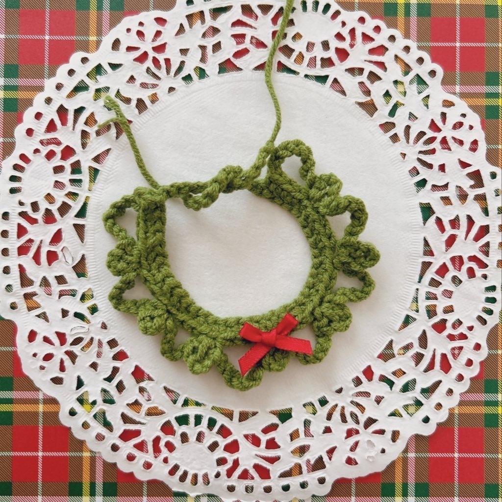 クリスマスver くしゅ編みスタイ