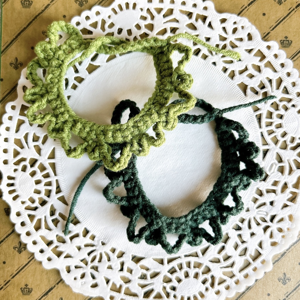 くしゅ編みスタイ ぽこぽこver