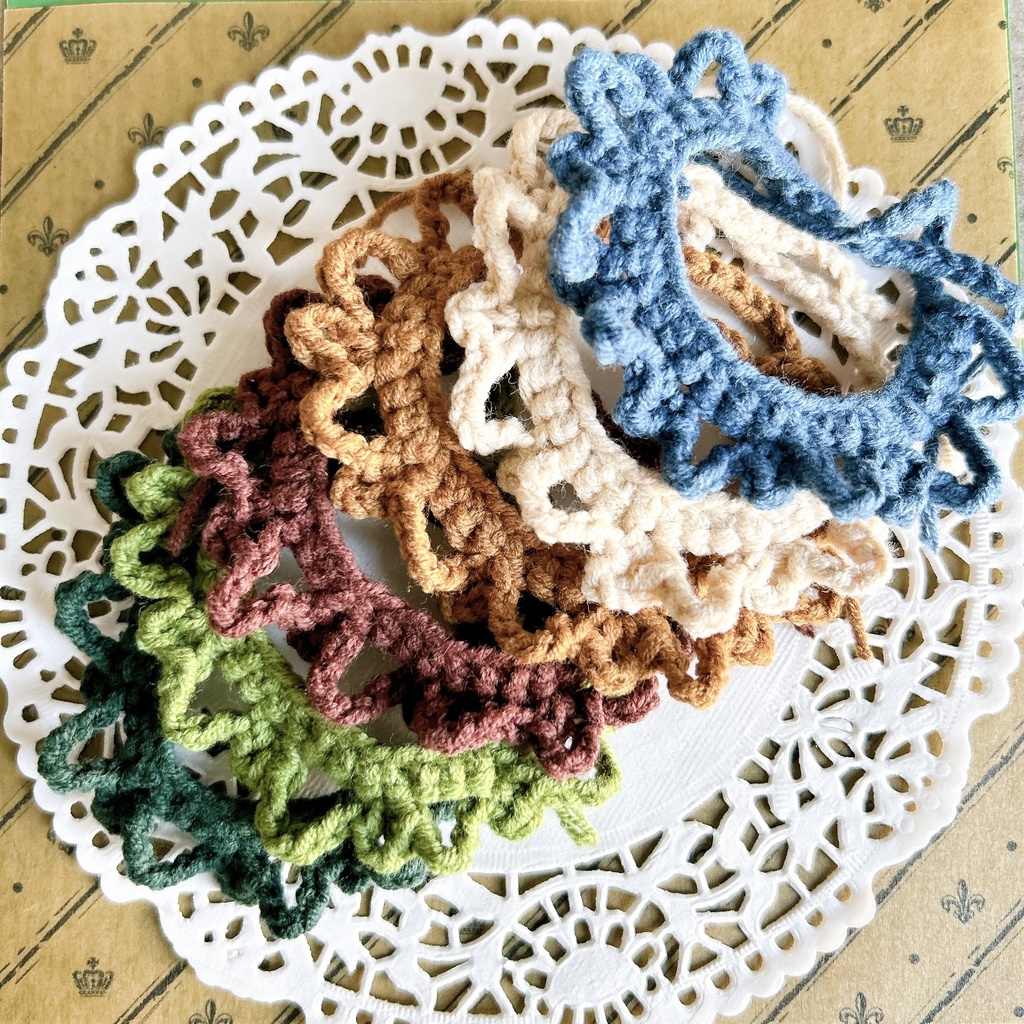 くしゅ編みスタイ ぽこぽこver