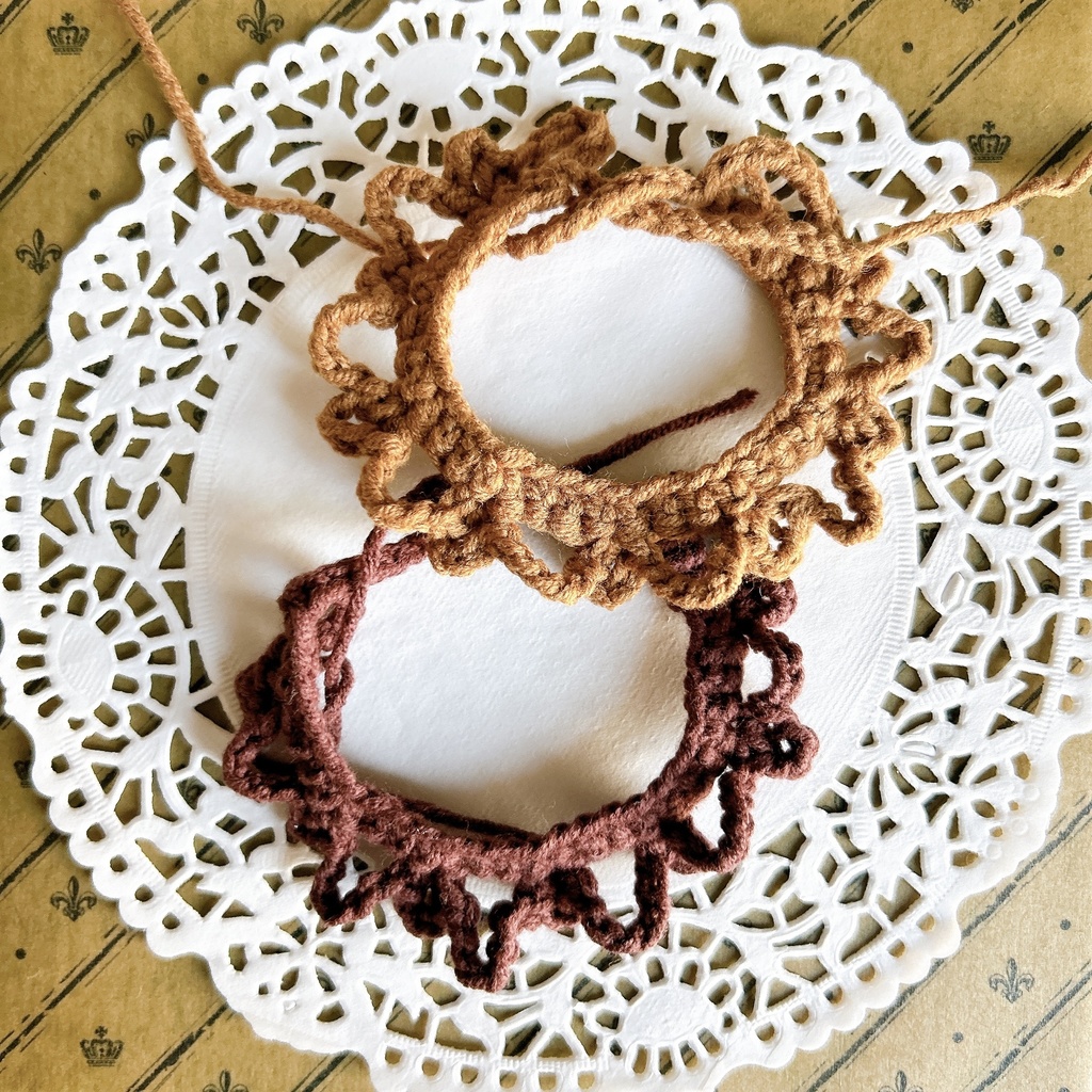 くしゅ編みスタイ ぽこぽこver