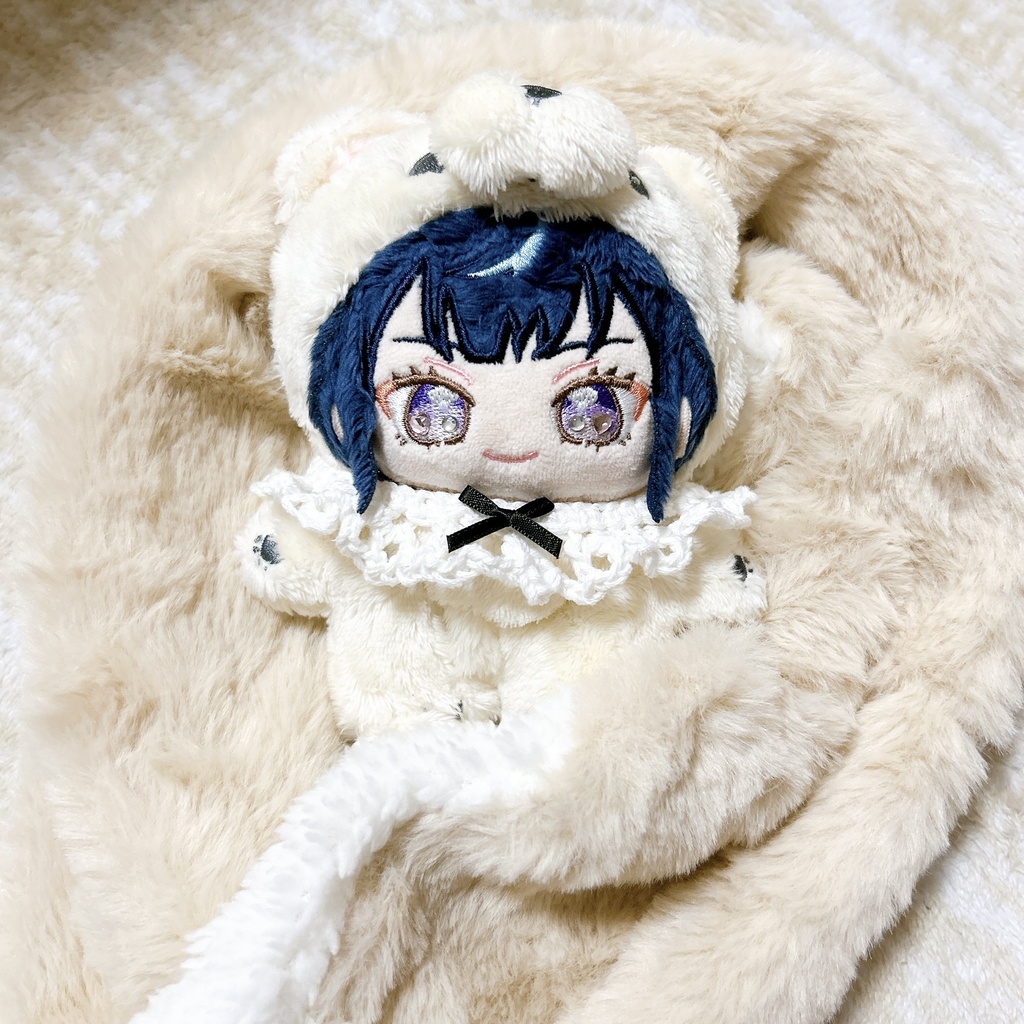 くしゅ編みスタイ♡ホワイト♡