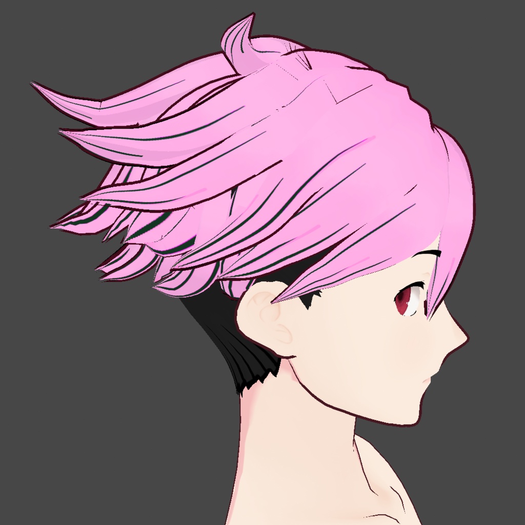 (vroid) hair anime preset ( multiple colour )