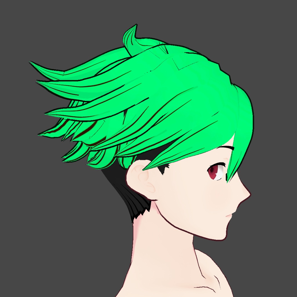 (vroid) hair anime preset ( multiple colour )