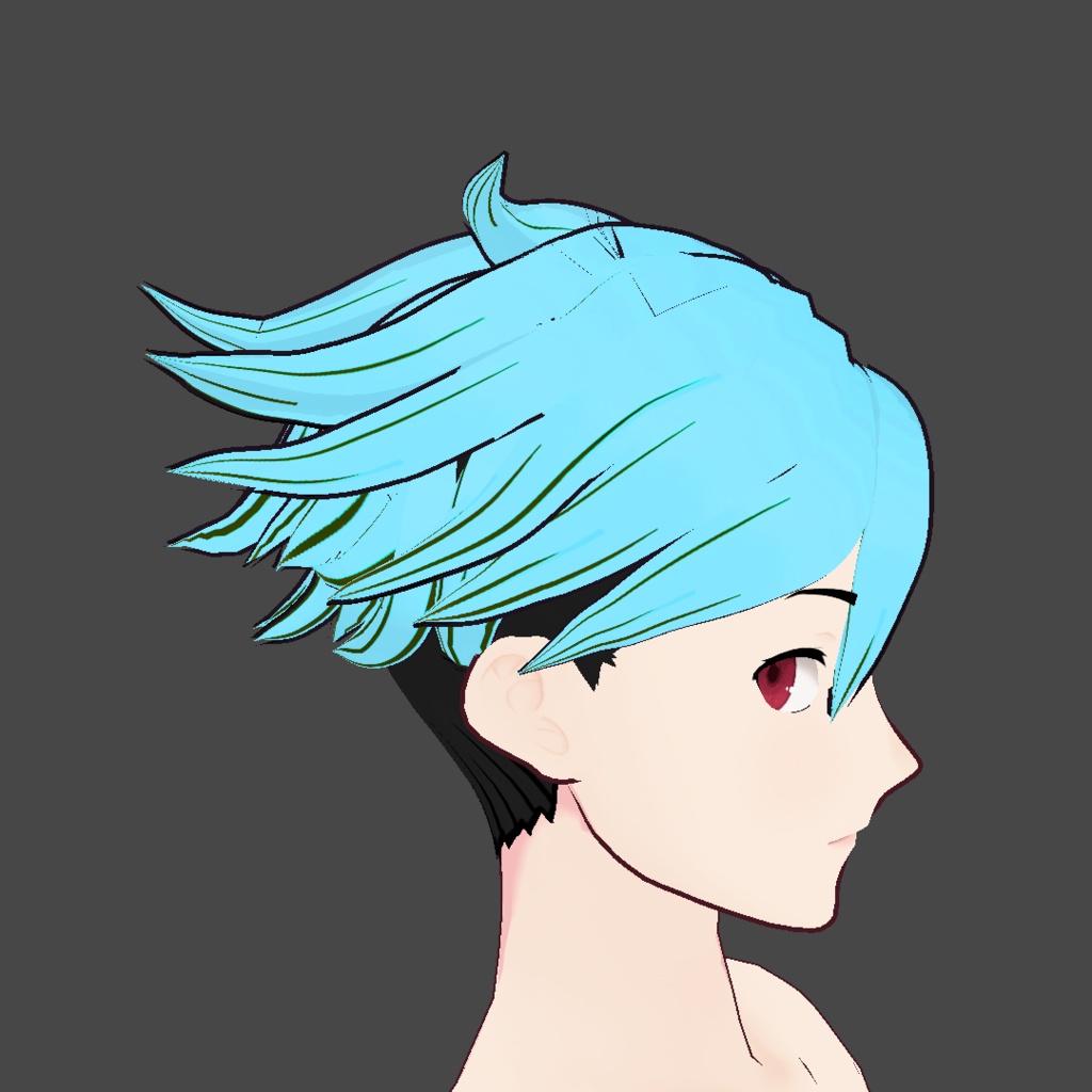 (vroid) hair anime preset ( multiple colour )