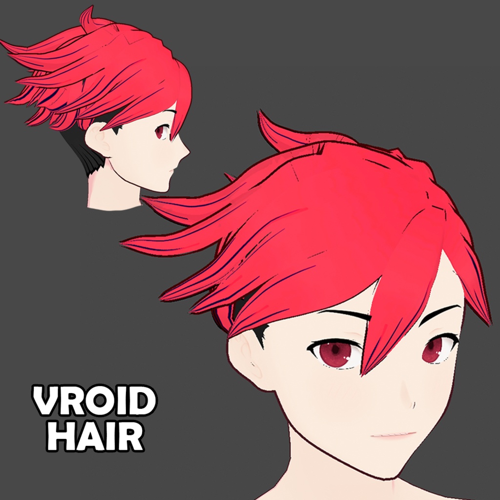 (vroid) hair anime preset ( multiple colour )