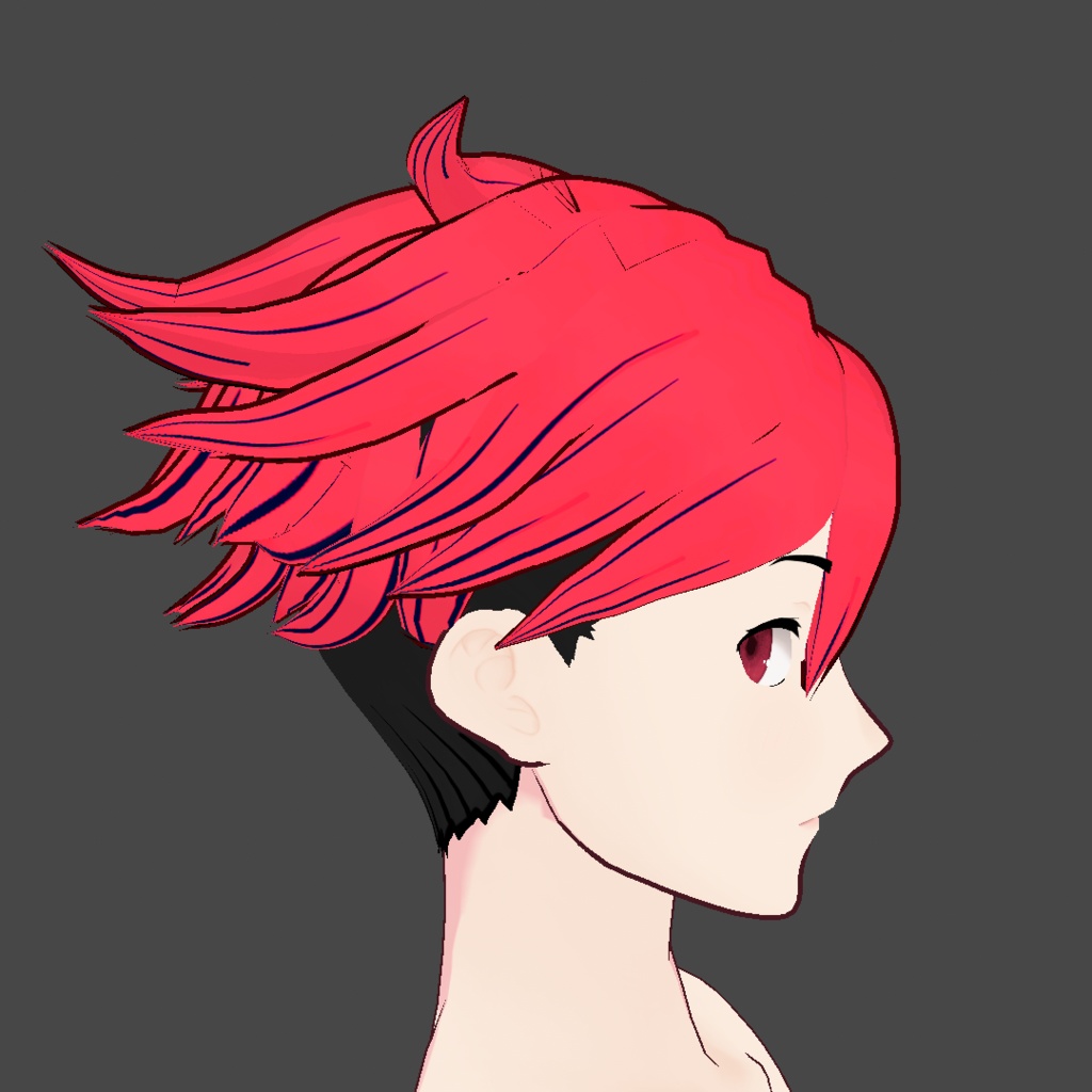(vroid) hair anime preset ( multiple colour )