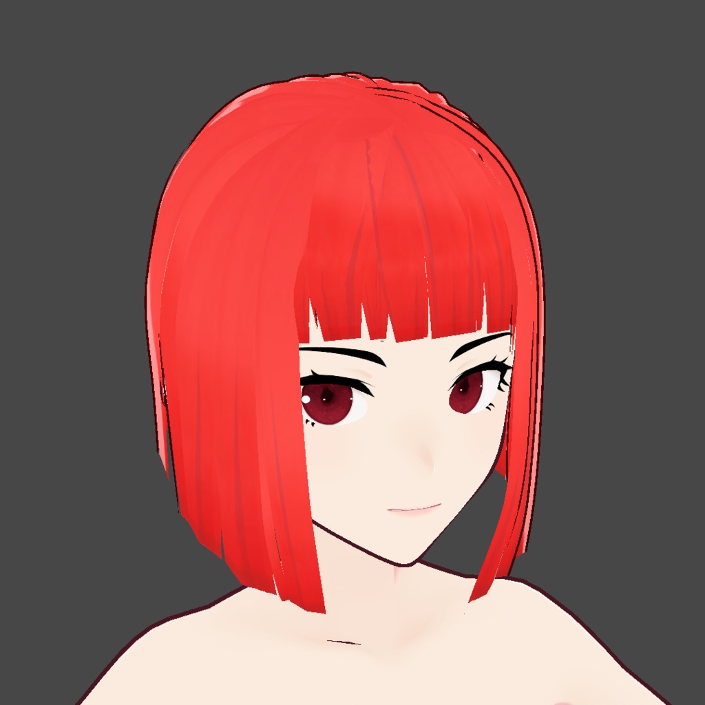 (vroid) hair girl preset #1 ( multiple colour )