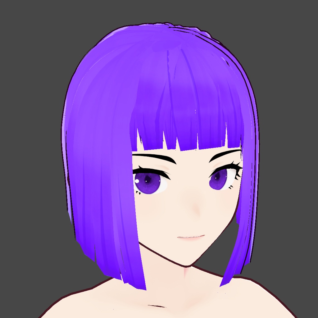 (vroid) hair girl preset #1 ( multiple colour )