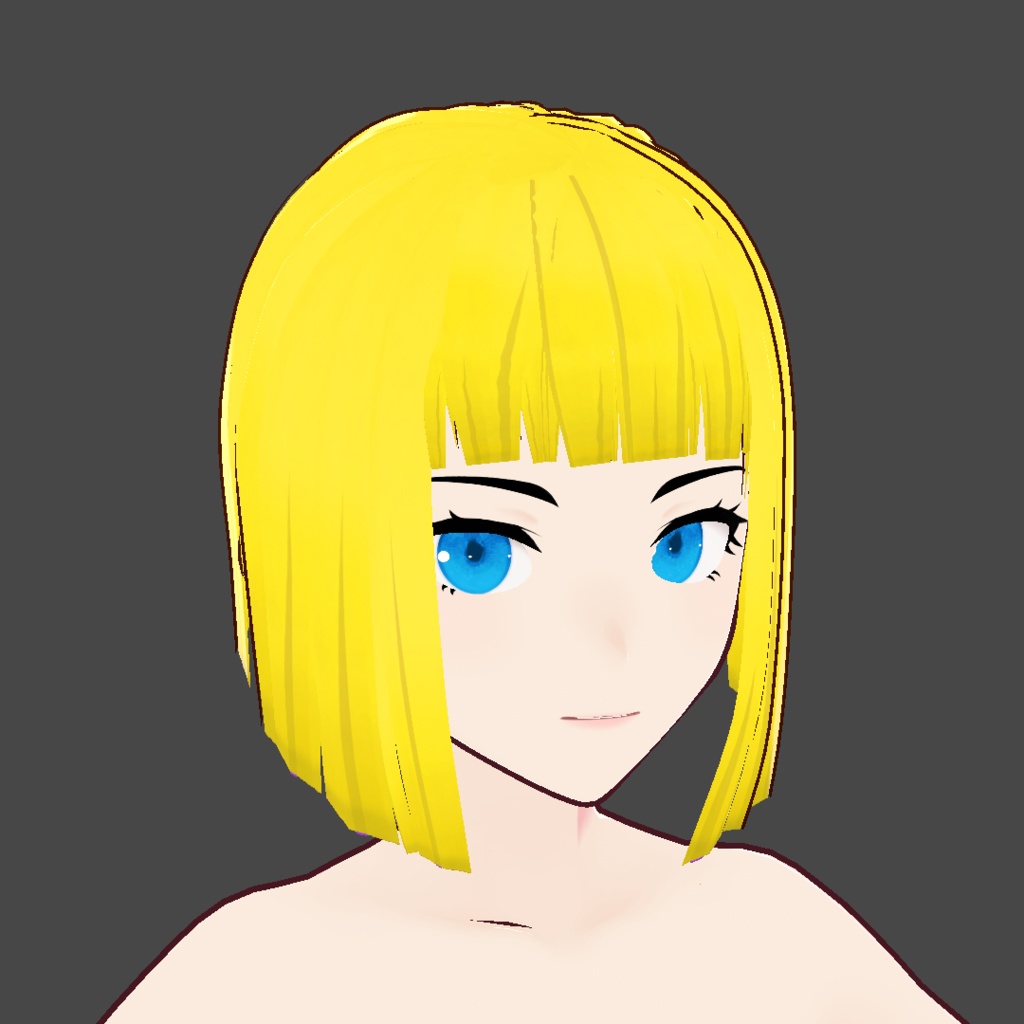 (vroid) hair girl preset #1 ( multiple colour )