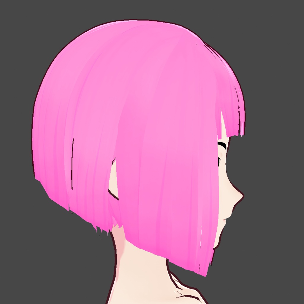(vroid) hair girl preset #1 ( multiple colour )