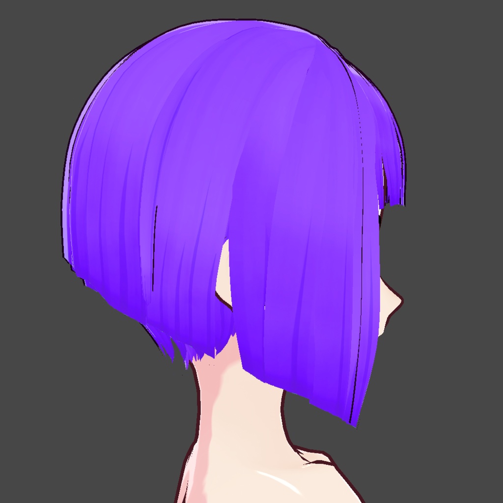 (vroid) hair girl preset #1 ( multiple colour )