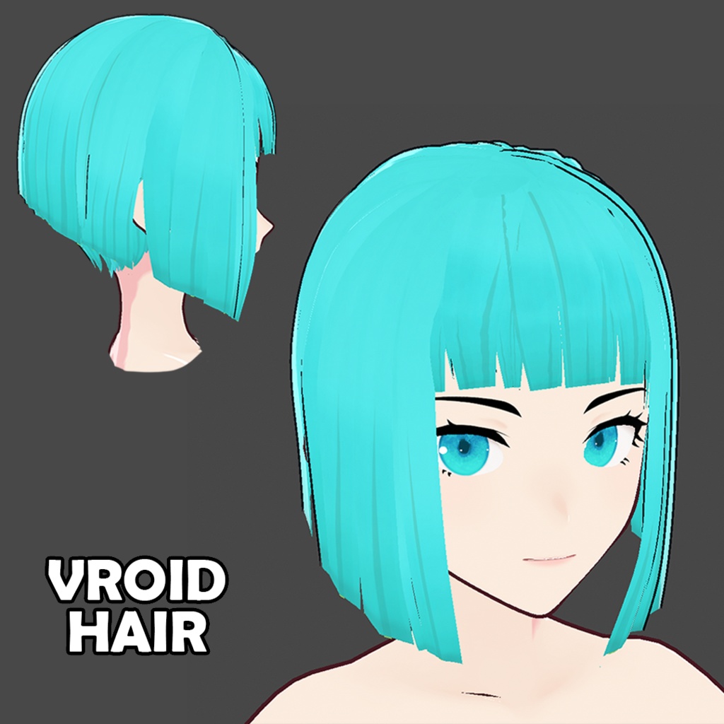 (vroid) hair girl preset #1 ( multiple colour )