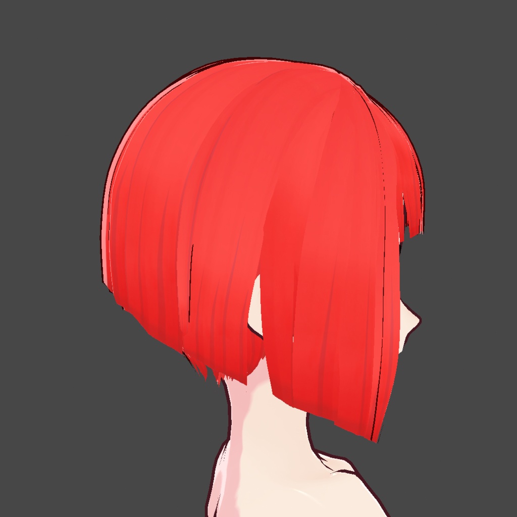(vroid) hair girl preset #1 ( multiple colour )