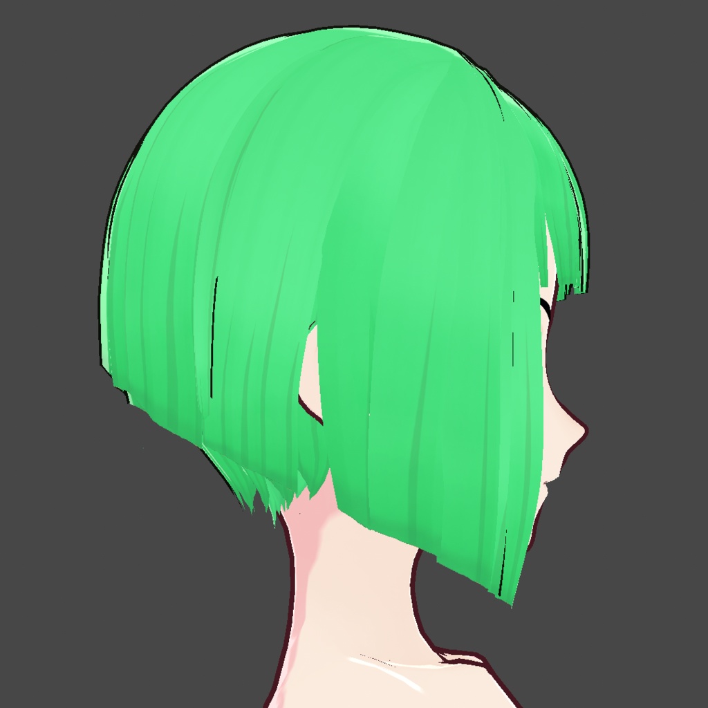 (vroid) hair girl preset #1 ( multiple colour )