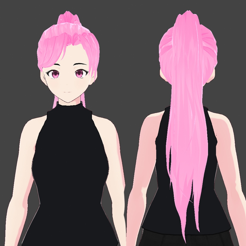(vroid) ponytail hair preset ( multiple colour )
