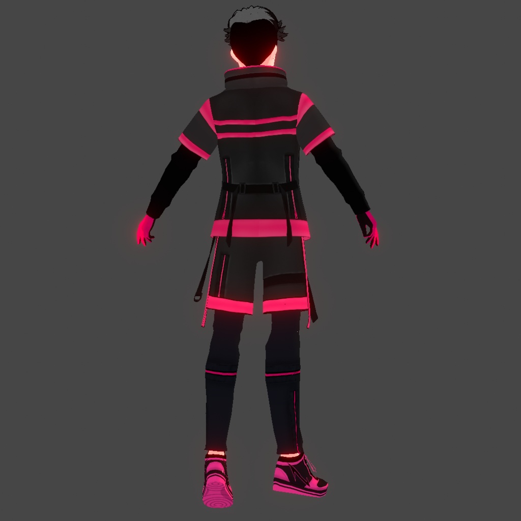 (VROID) Male Cyberpunk Outfit #1 (Multiple colour) Techwear