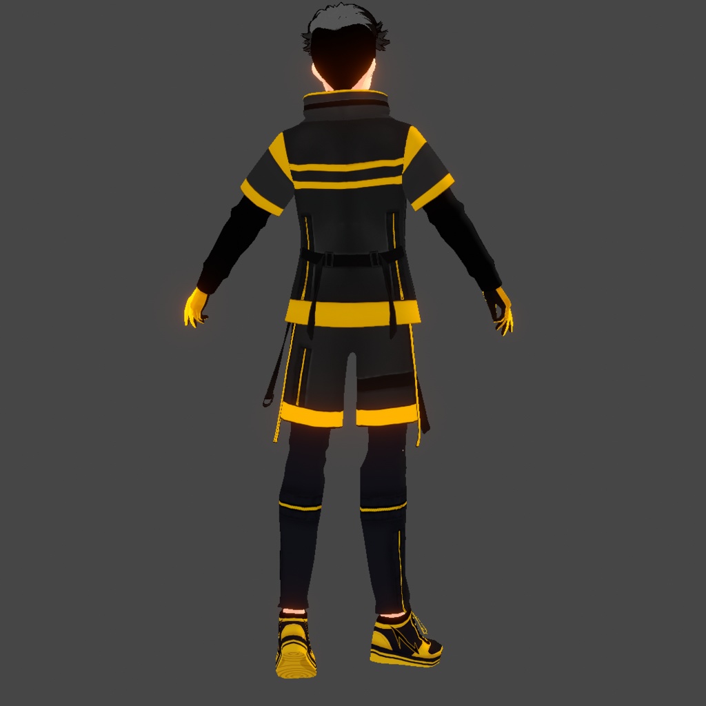 (VROID) Male Cyberpunk Outfit #1 (Multiple colour) Techwear