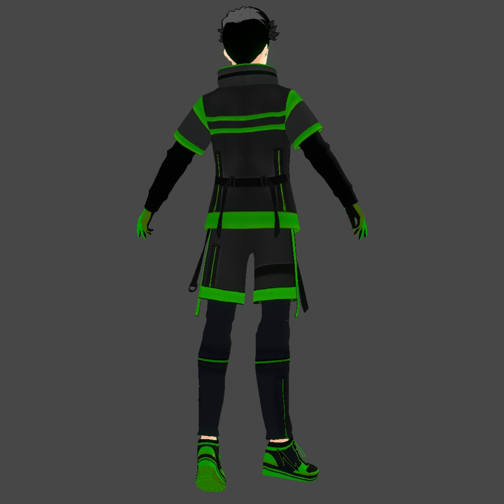 (VROID) Male Cyberpunk Outfit #1 (Multiple colour) Techwear
