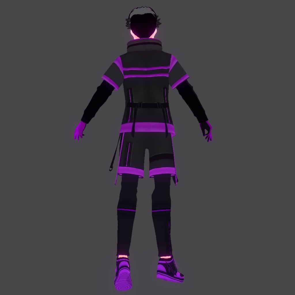 (VROID) Male Cyberpunk Outfit #1 (Multiple colour) Techwear