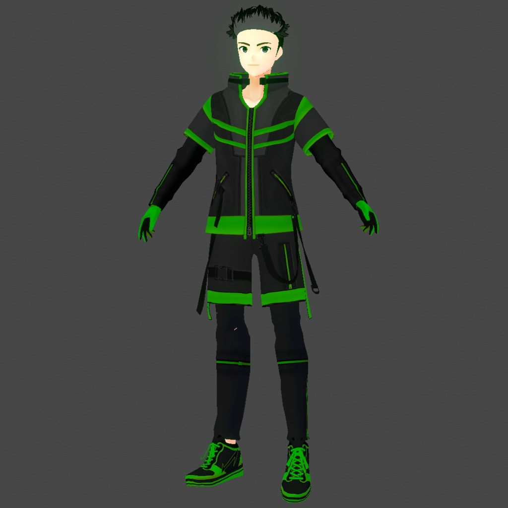 (VROID) Male Cyberpunk Outfit #1 (Multiple colour) Techwear - jonathan ...